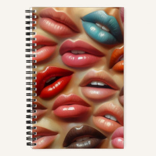 Cuaderno en espiral de tapa dura con labios colori