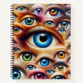 Cuaderno en espiral de tapa dura con ojos surreali