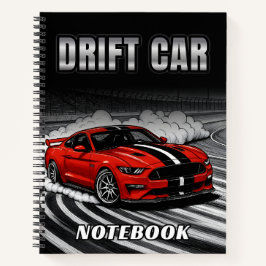 Cuaderno en espiral de tapa dura Drift Car Red Mus