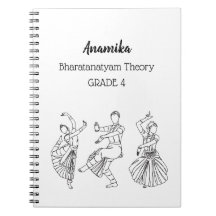 Cuaderno en espiral de teoría de danza bharatanaty
