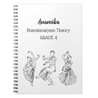 Cuaderno en espiral de teoría de danza bharatanaty