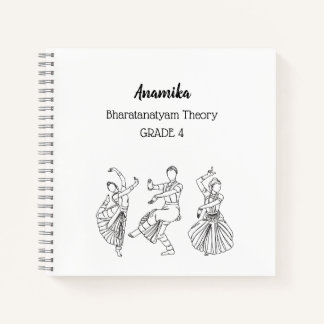 Cuaderno en espiral de teoría de danza bharatanaty