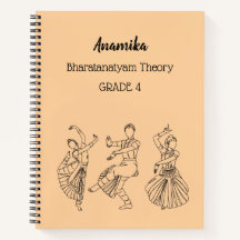 Cuaderno en espiral de teoría de danza bharatanaty