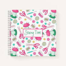 Cuaderno en espiral de tiempo de costura