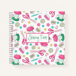 Cuaderno en espiral de tiempo de costura