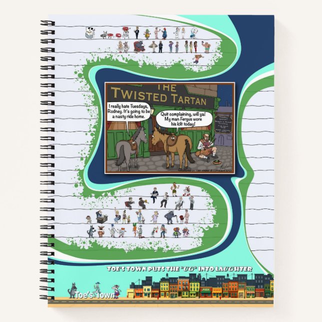 Cuaderno en espiral de Toe’s Town Comic (Anverso)