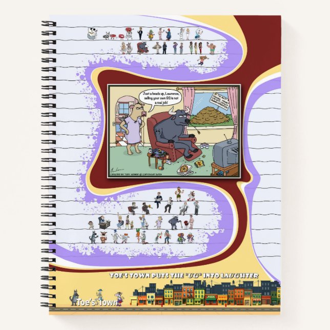 Cuaderno en espiral de Toe’s Town Comic (Anverso)