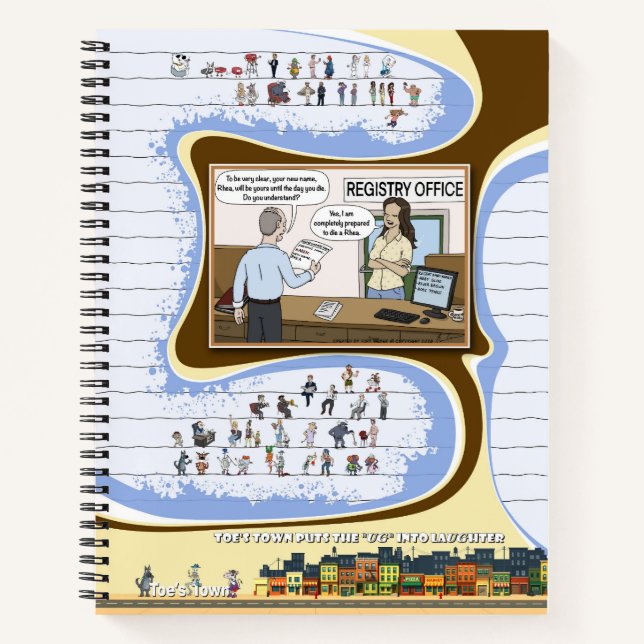 Cuaderno en espiral de Toe’s Town Comic (Anverso)
