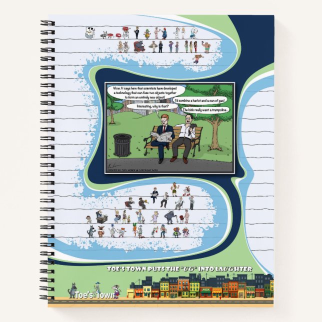 Cuaderno en espiral de Toe’s Town Comic (Anverso)