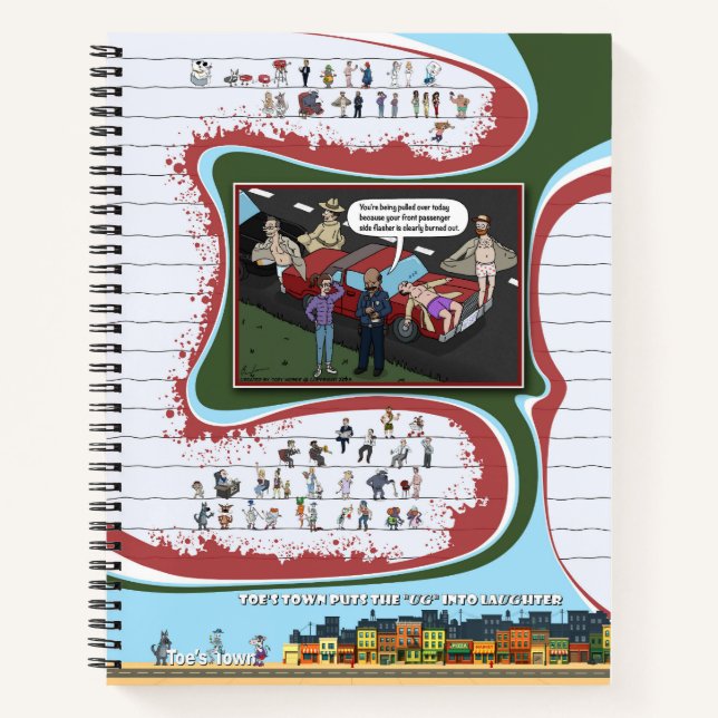 Cuaderno en espiral de Toe’s Town Comic (Anverso)