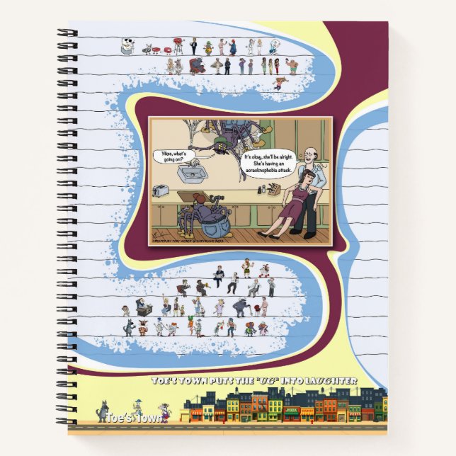 Cuaderno en espiral de Toe’s Town Comic (Anverso)