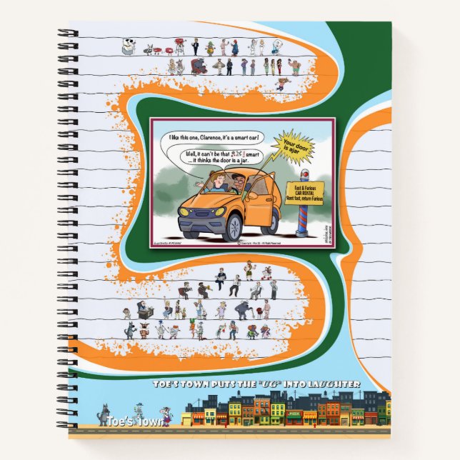 Cuaderno en espiral de Toe’s Town Comic (Anverso)