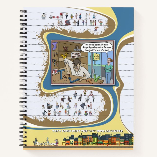 Cuaderno en espiral de Toe’s Town Comic (Anverso)