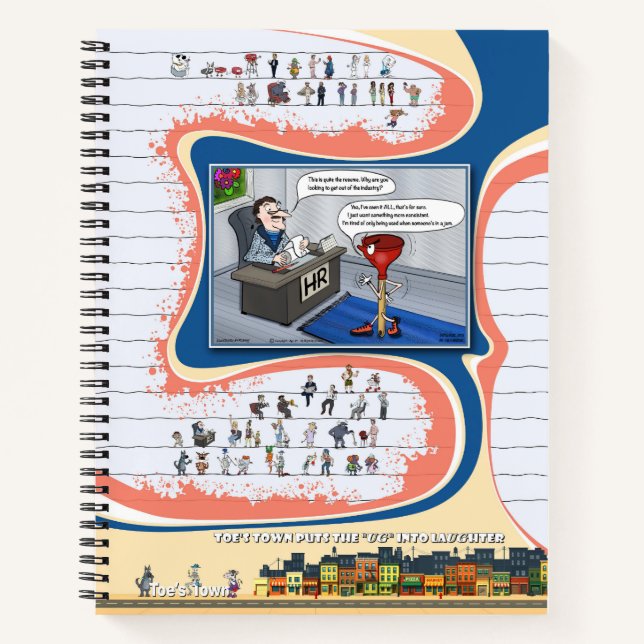 Cuaderno en espiral de Toe’s Town Comic (Anverso)