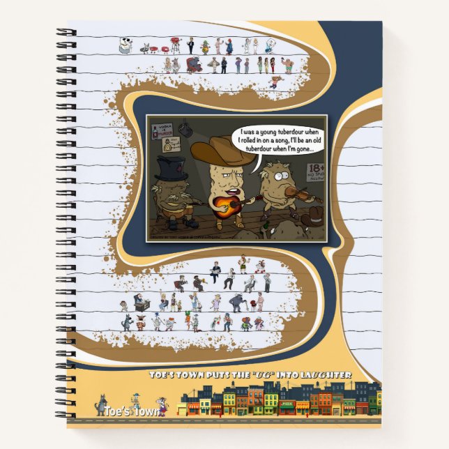 Cuaderno en espiral de Toe’s Town Comic (Anverso)