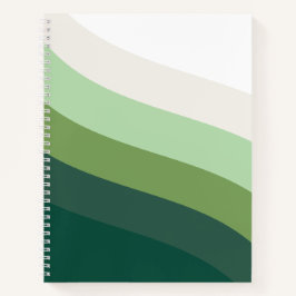 Cuaderno en espiral de tonos de color verde