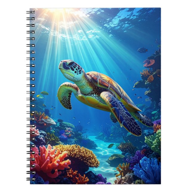 Cuaderno en espiral de tortuga marina (Frente)