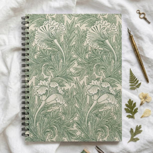 Cuaderno en espiral de tulipanes verdes de William
