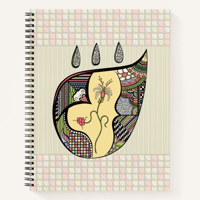 Cuaderno en espiral de una flor dentro (Anverso)