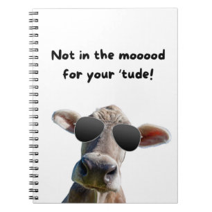 Cuaderno en espiral de vaca no está de humor