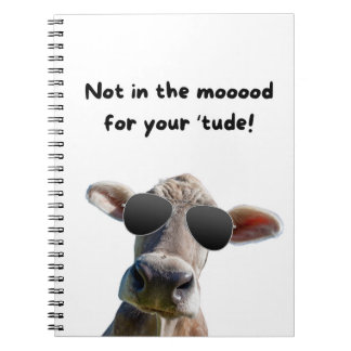 Cuaderno en espiral de vaca no está de humor