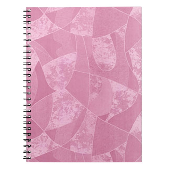 Cuaderno en espiral de vidrio con mancha rosa (Frente)