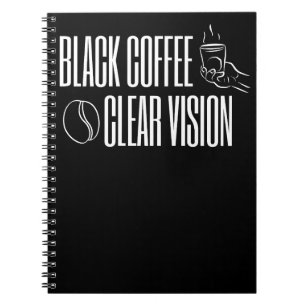Cuaderno en espiral de visión clara de café negro