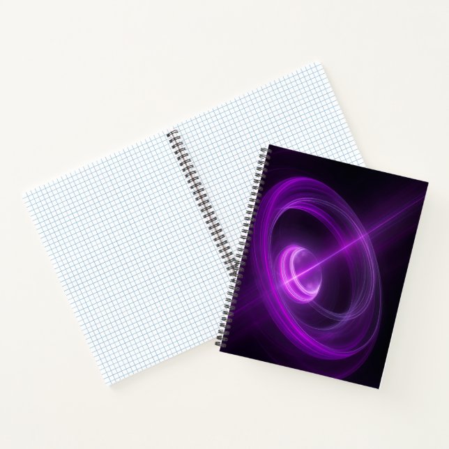 Cuaderno en espiral de vórtice de energía violeta (Interior)