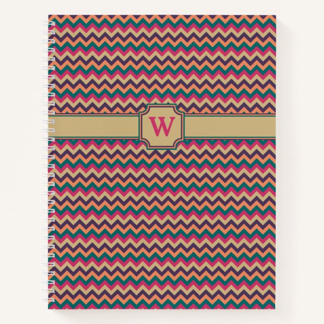 Cuaderno en espiral de zigzag tropical (Anverso)
