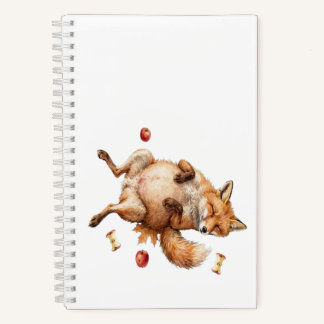 Cuaderno en espiral de zorro acogedor - Zorro de o