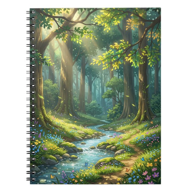 Cuaderno en espiral del bosque encantado (Frente)