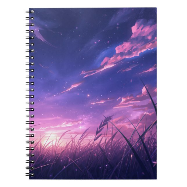 Cuaderno en espiral del cielo crepuscular (Frente)