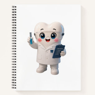 Cuaderno en espiral del científico del diente lind