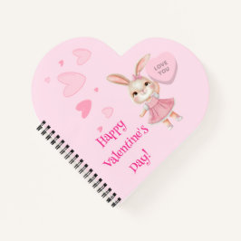Cuaderno en espiral del día de San Valentín feliz