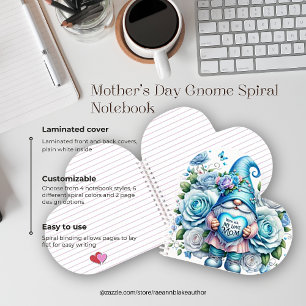 Cuaderno en espiral del gnomo del Día de la Madre