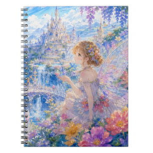 Cuaderno en espiral del jardín de hadas encantado
