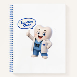 Cuaderno en espiral del personaje de un diente lim