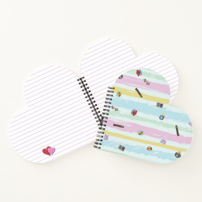 Cuaderno en espiral – Deportes y rayas Pastel de c (Interior)