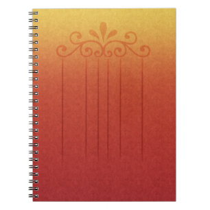 Cuaderno en espiral, diseño fleur dorado y naranja