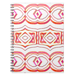 Cuaderno en espiral, diseño moderno rojo blanco vi