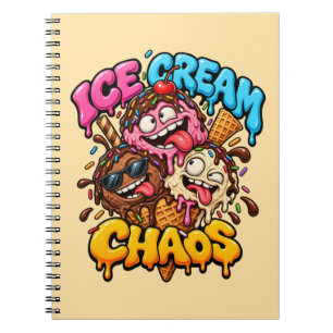 Cuaderno en espiral divertido Caos de helado