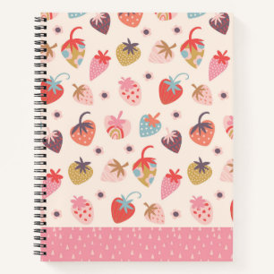 Cuaderno en espiral divertido de fresas