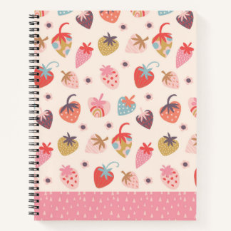 Cuaderno en espiral divertido de fresas