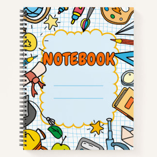Cuaderno en espiral divertido para niños de la esc