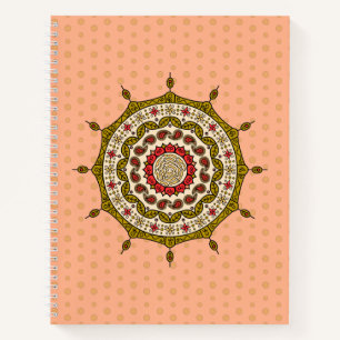 Cuaderno en espiral dorado Mehndi Fantasy
