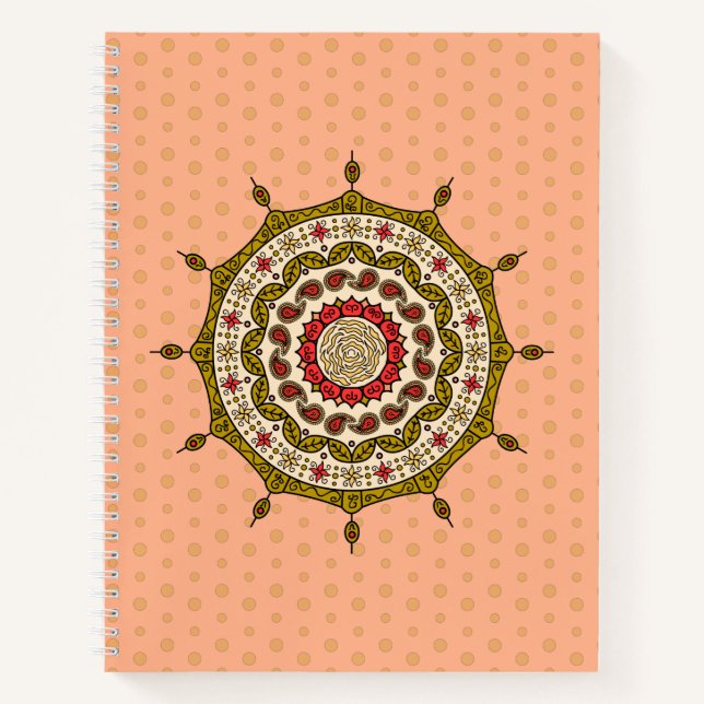 Cuaderno en espiral dorado Mehndi Fantasy (Anverso)