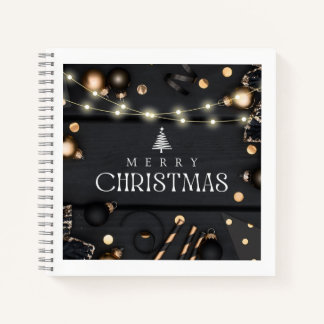 Cuaderno en espiral Elegante Navidad negro