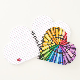 Cuaderno En Espiral En Forma De Corazón Con Crayon