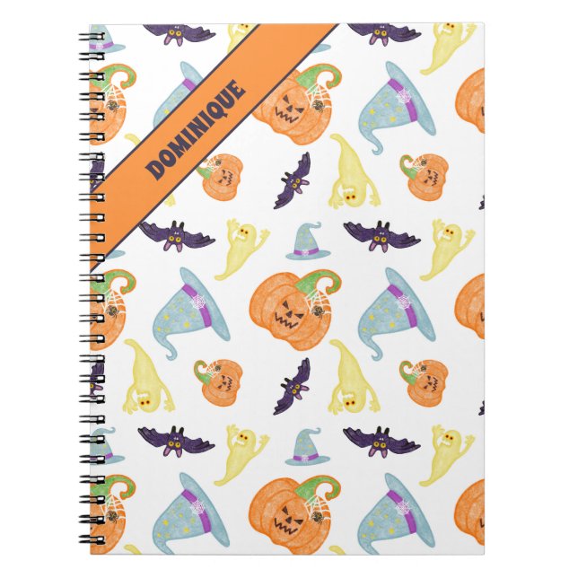 Cuaderno en espiral espeluznante de Halloween (Frente)