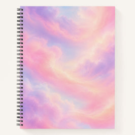 Cuaderno en espiral estético de nubes pastel